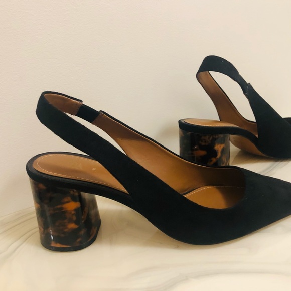 ZARA SLINGBACK SHOES WITH TORTOISESHELL HEELS - Picture 7 of 16